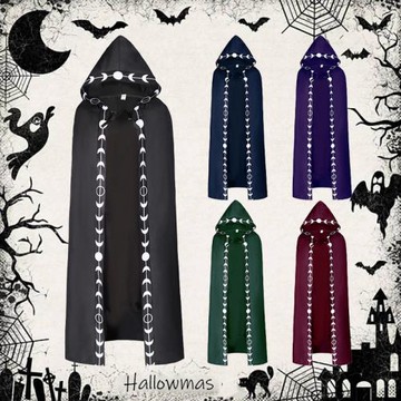 新款歐美連帽斗篷大碼中世紀文藝復興5色披風萬圣節cosplay演出服