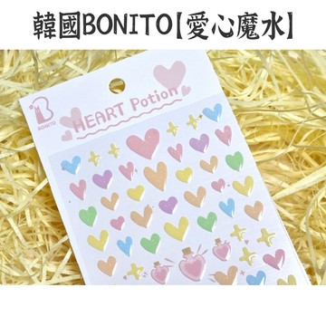 RAYRAYGO 韓國BONITO【愛心魔水】亮粉+滴膠 可愛貼紙 記號貼 日記貼 手帳貼紙 裝飾貼紙 咕卡貼紙