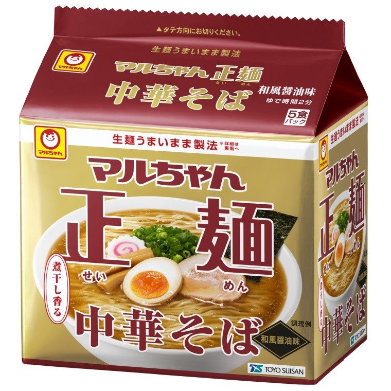 東洋水産 マルちゃん正麺 中華そば 和風醤油味 5食パック (105g x 5食入)