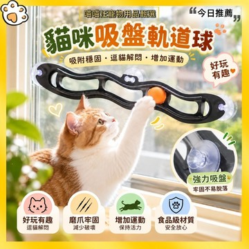 【喵喵汪甄選】🐱貓咪吸盤軌道球 波浪軌道逗貓玩具 吸盤逗貓玩具 貓咪解悶神器 貓咪互動玩具 寵物解悶玩具 寵物玩具