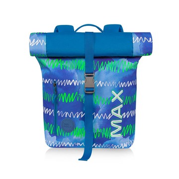 MAX 捲式後背包-活力靚藍 兒童背包 防潑水