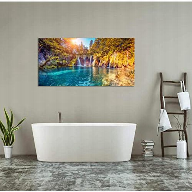 最新入荷】 絵画 風絵画 静止画 自然 山 緑 湖 インテリア 壁掛け 絵画