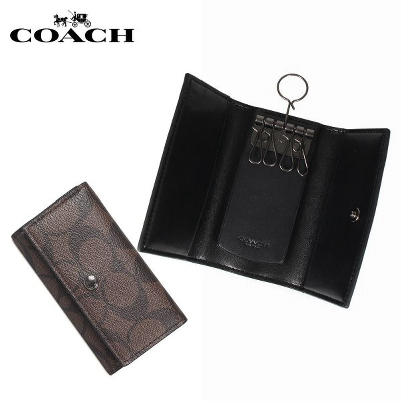 コーチ Coach キーケース キーホルダー メンズ シグネチャー 5連 ダーク ブラウン F26104 Qbae4 通販 Lineポイント最大0 5 Get Lineショッピング