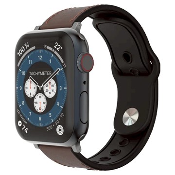 JTLEGEND Sheer 真皮防潑水錶帶 42/44/45/49mm  棕色  1個  Apple Watch series SE 2020/2022/5/6/7/8/9/Ultra/Ultra 2