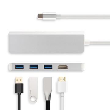 擴展塢 Type-c擴展塢華為MatePad Pro轉換器M6 10.8轉接頭連鍵盤鼠標U盤VGA投影儀HDMI電視【MJ18435】