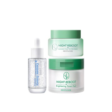 【SEXYLOOK 西西露】仙人掌夜光代謝霜 50ml+仙人掌煥膚代謝棉片(50片/盒) +外泌體晶球精華35ml(積雪草/海茴香 任選1)