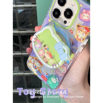 九點半磁吸雙層KT貓咪玩具公仔搖搖樂支架適用蘋果17promax手機殼iphone16promax/15pro卡通防摔軟保護手機套