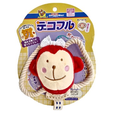 DoggyMan 多格漫 寵物狗咀嚼玩具 85857  猴子 紅色 + 米色 + 白色  1個  不適用