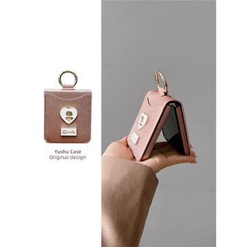 高級感玫瑰金指環扣帶卡包連體殼適用于oppofindn3flip手機殼防摔新款折疊屏findn2flip保護套網紅n3flip女款