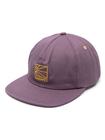 RASSVET - embroidered snapback hat - men - Cotton/Calf Leather - One Size - Purple