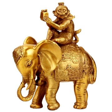 銅封侯拜相象上封侯大象猴擺件商務送禮居家風水工藝品擺件