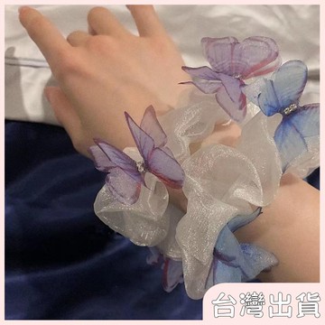 ✨臺灣出貨✨【飾飾如意】蝴蝶翩翩~ 簡約氣質蝴蝶大腸圈少女髮圈發繩網紅ins甜美髮飾頭繩