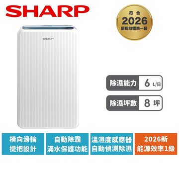 【SHARP夏普】6L 高效除濕機 DW-WL6NT-W