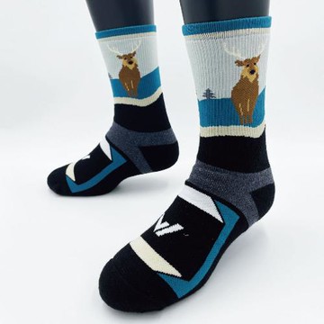 【WOAWOA】台灣特有種動物第二代 極致速乾羊毛襪-高筒 單雙(100%防縮美麗諾羊毛 羊毛襪 登山襪 保暖襪 除臭襪 長襪)