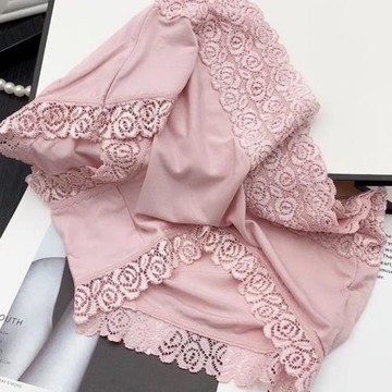 買3送1莫代爾棉蕾絲內褲女士舒適無痕中高腰大碼三角短褲薄款