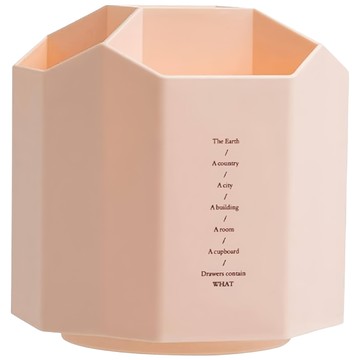 葉子小舖 桌面旋轉收納筒 八角5格款 粉色 辦公室桌面收納  1個