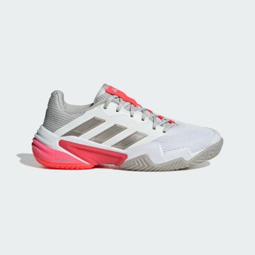 Adidas 愛迪達 Barricade 13 W [IH2967] 女 網球鞋 運動鞋 訓練鞋 穩定 抗扭 白灰 螢紅