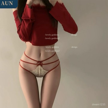 蕾絲內褲🐻 「LG」原創NY*FY定製綁帶酒紅色春夏性感蕾絲鏤空私房誘惑女內褲 性感蕾絲內褲 內褲