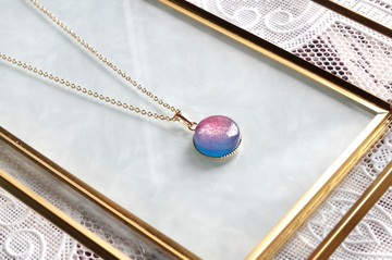 樹脂藝術 圓形墜飾・曙光