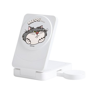 【正版授權】Disney Cats And Dogs-魯斯佛款想吃飯睡覺22.5W折疊式三合一Qi2磁吸支架無線充電器