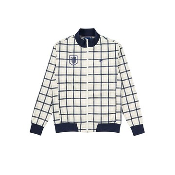 FILA GOLF 男保暖內刷毛格紋外套-白色 1JKZ-6807-WT