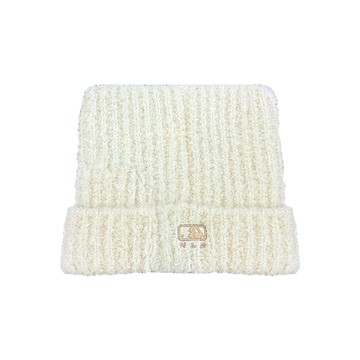 MLB 貓耳針織毛帽 白 Karina同款 3ABNB1156GP011-WH