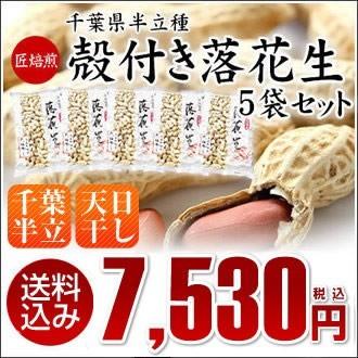 2023年産 ギフト 送料込み  天日干し 千葉県産 千葉半立 から付落花生 300g 5袋セット ピーナッツ おつまみ　※一部地域へのお届けは別途送料が発生