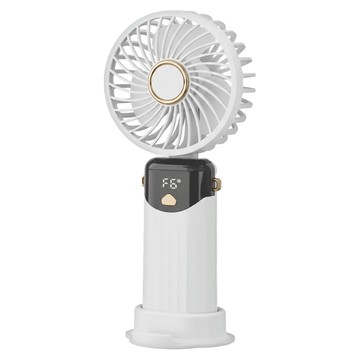 6段手持usb折疊迷你超靜音充電風扇  F601  冰川白