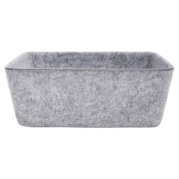 HOLA 和樂家居 伊登毛氈收納籃 大長型  淺灰色  1個  26.5 x 19.5 x 10cm