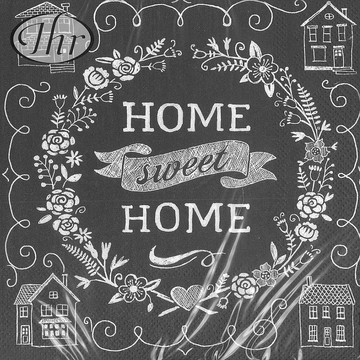 德國 IHR-33*33cm餐巾紙-HOME(黑白素描)