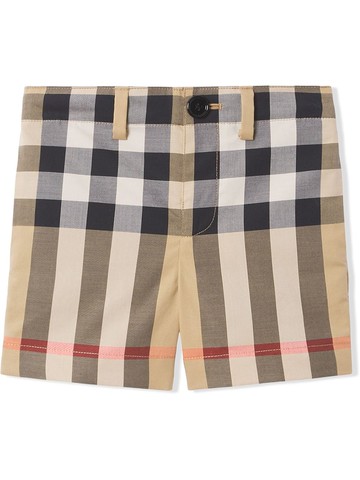 Burberry Kids - check-print tailored shorts - kids - Elastane/Cotton/Cotton - 6 - Brown