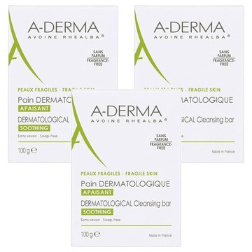 A-DERMA 艾芙美 燕麥非皂性潔膚皂  100g  3個