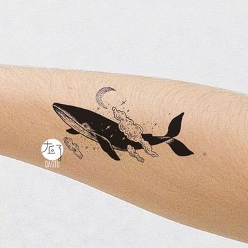 微刺青M-130 夢幻鯨魚👑大邱紋身👑【T08Z】新 小清新 假刺青輕紋身 防水 紋身貼紙刺青貼紙紋身貼刺青貼 T08