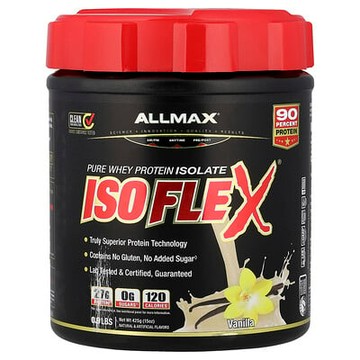 ALLMAX, ISOFLEX®，全分離乳清蛋白，香草味，0.9 磅（425 克）