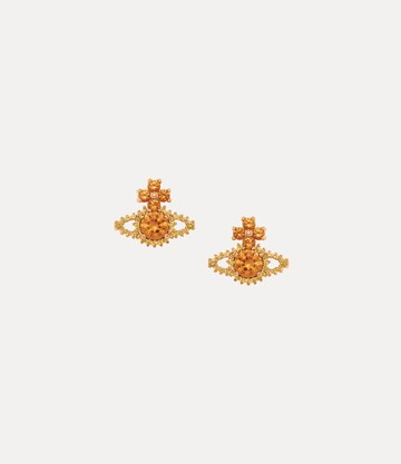 Vivienne Westwood Valentina Orb Earrings Pink-gold-amber-cz Pink-gold-amber-cz Women