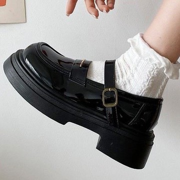 🔥台灣出貨🔥瑪莉珍鞋 厚底瑪麗珍單鞋女圓頭鞋子粗跟樂福鞋白色複古jk英倫風小皮鞋  女鞋  小皮鞋