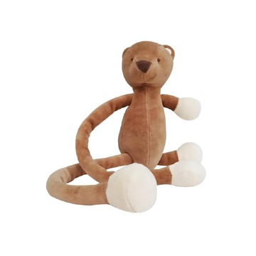 miYim 有機棉瑜珈娃娃 短毛不易致敏安心玩 手腳可打結訓練抓握與感統發展  呼倫貝爾 棕色 + 白色  1個  22cm