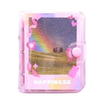 Secondmention 3孔扣式活頁手帳本  Happiness款 粉色  Happi ess款 粉色  1本