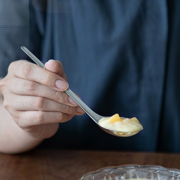 日本 霜山 304不鏽鋼長柄元寶勺/醬料匙/調羹/餐匙-小款-3入