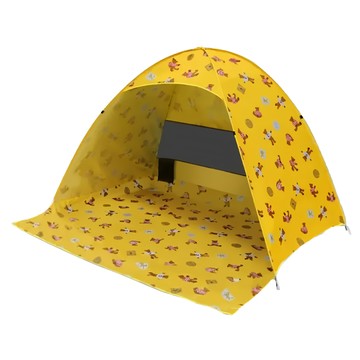 A&R 防曬速開戶外帳篷 附野餐墊 200x160x130cm(展開) 190T滌綸防水布 防水100-1500MM  玩具熊 黃色