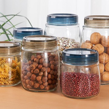 食品級密封罐玻璃瓶子蜂蜜瓶咸菜罐泡酒泡菜壇子帶蓋家用儲物罐子