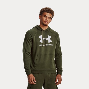 UA 男 Rival Fleece Logo 長袖帽T 熱銷商品