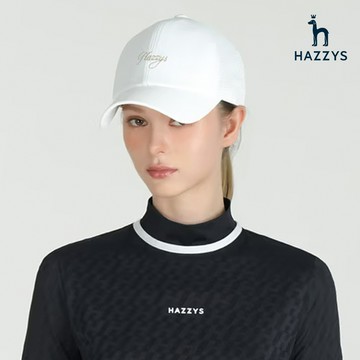 【HAZZYS】高爾夫系列女款白色經典手寫字母設計舒適透氣髮飾球帽 YEVHE411