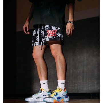 美式潮牌短褲男女電影人物Ryoko-Rain休閑四分褲跑步運動籃球短褲