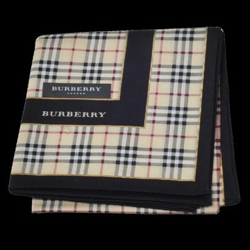 BURBERRY 經典品牌正格紋字母LOGO圖騰帕領巾(淺駝色/50CM)