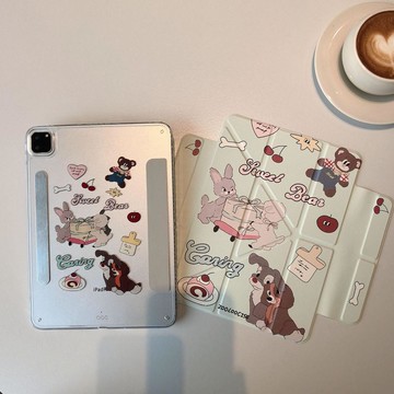 兔子禮物適用蘋果ipad平板保護套air側吸分離pro卡通mini硬11代