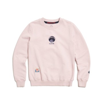 江戶勝 日系 男裝 經典毛巾繡印花長袖T恤(淡粉紅) #上衣#長袖