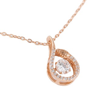 MARIGOLD 線在開運12生肖系列 925純銀鋯石項鍊 - 生肖蛇 鍊長40cm  玫瑰金