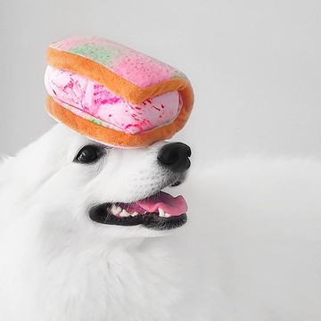 毛球冰淇淋三明治吱吱咀嚼玩具