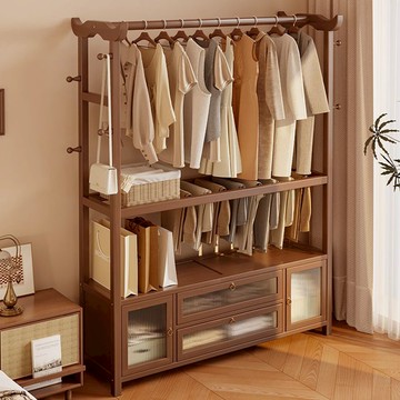 公司貨附發票 衣帽架落地式家用掛衣架臥室收納儲物架非實木陽臺晾衣服置物架子 最低價 快速出貨